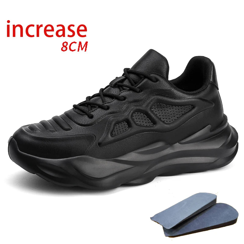 New Men's Breathable Sneakers Elevator Shoes Invisible Inner Height Increasing 7CM Summer Tennis Men Sports Shoes Heighten Shoes