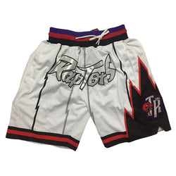 Embroidery Basketball Shorts Retro Sweat Vintage Bulls Magic Heat All Star Basketball Wear Shorts Zipper Pockets Just Men Don