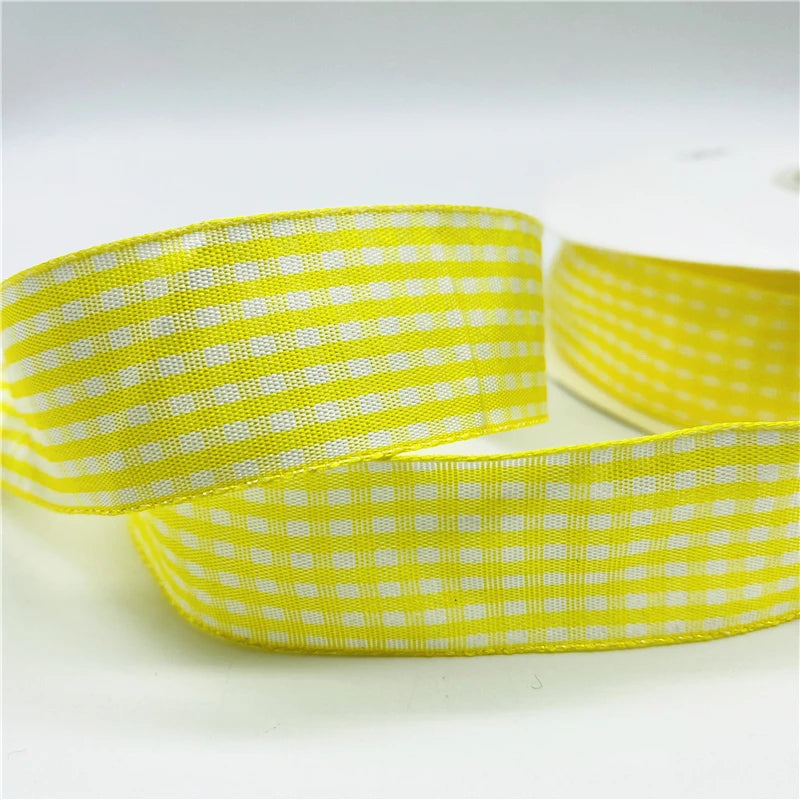 5yards/Lot 25mm Plaid Ribbon Christmas Decor Ribbon for Handmade Design Christmas Decoration DIY Gift Wrapping