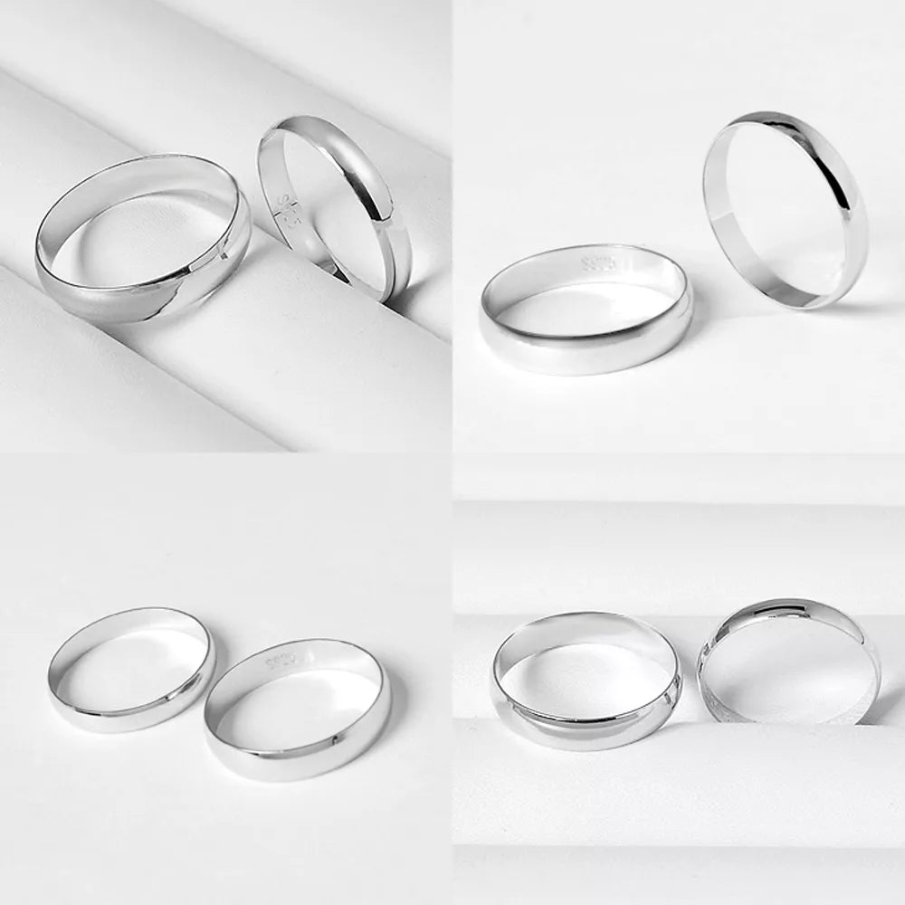 Simple Marriage Engagement Ring 100% 925 Sterling Silver Couple Ring Woman & Man Single Ring Wholesale Solid Silver Jewelry Gift