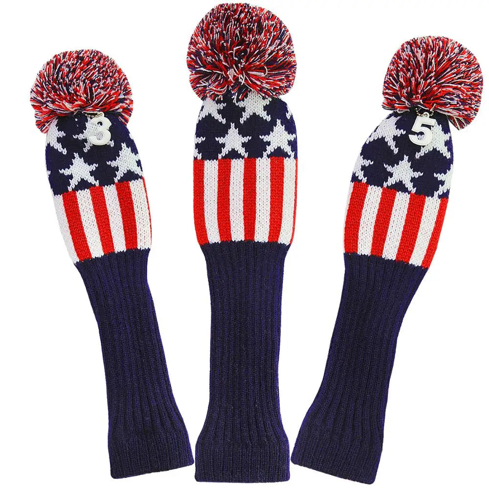Golf 3pcs/Set Knitted Pom Sock Covers 1-3-5