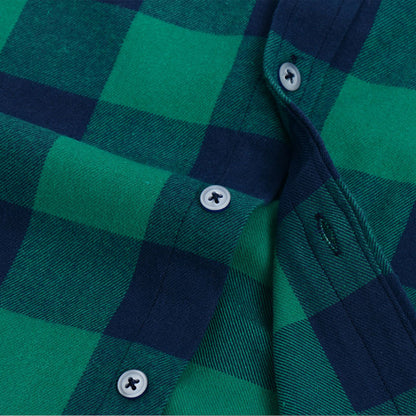 Men's Long Sleeve Plaid Cotton Shirt Casual Spring Autumn