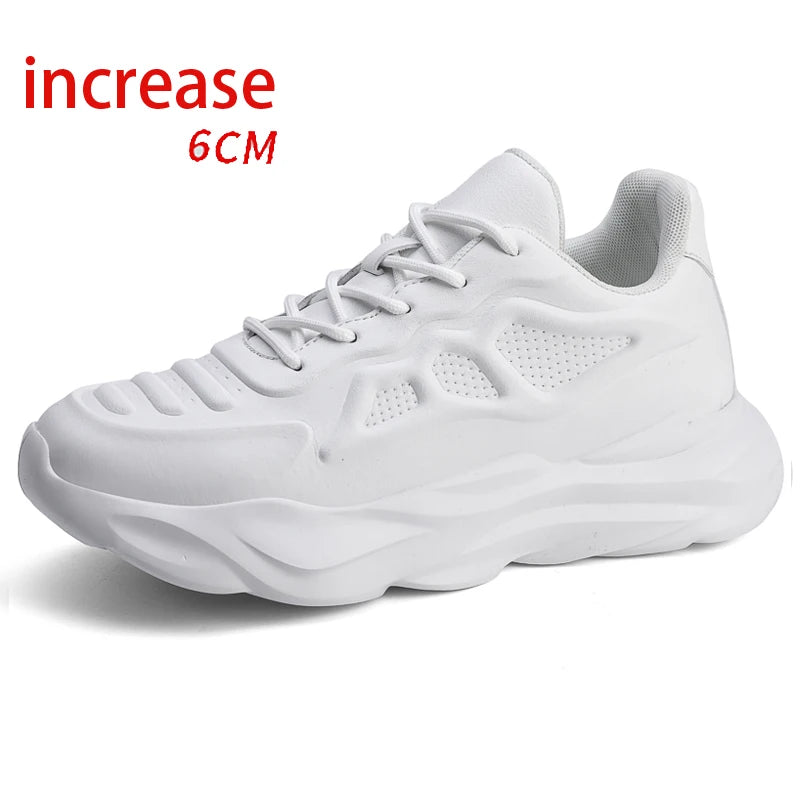 New Men's Breathable Sneakers Elevator Shoes Invisible Inner Height Increasing 7CM Summer Tennis Men Sports Shoes Heighten Shoes