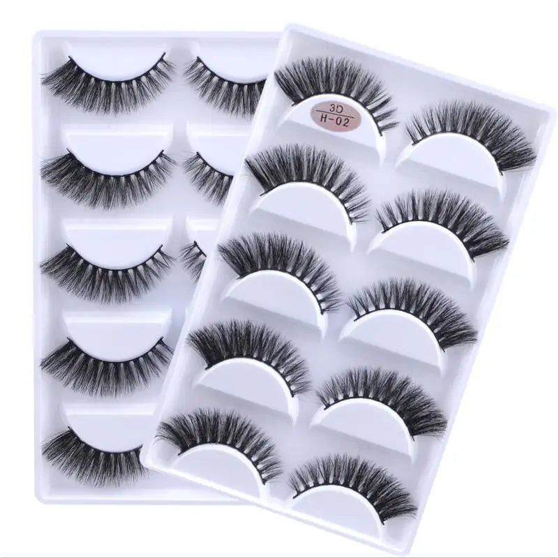 5 Pairs Multipack Faux 3D Mink Hair False Eyelashes Handmade Fluffy Long Lashes Nature Long Eye Makeup Tools Eye Lashes H13/S19