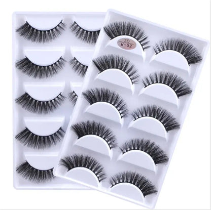 5 Pairs Multipack Faux 3D Mink Hair False Eyelashes Handmade Fluffy Long Lashes Nature Long Eye Makeup Tools Eye Lashes H13/S19