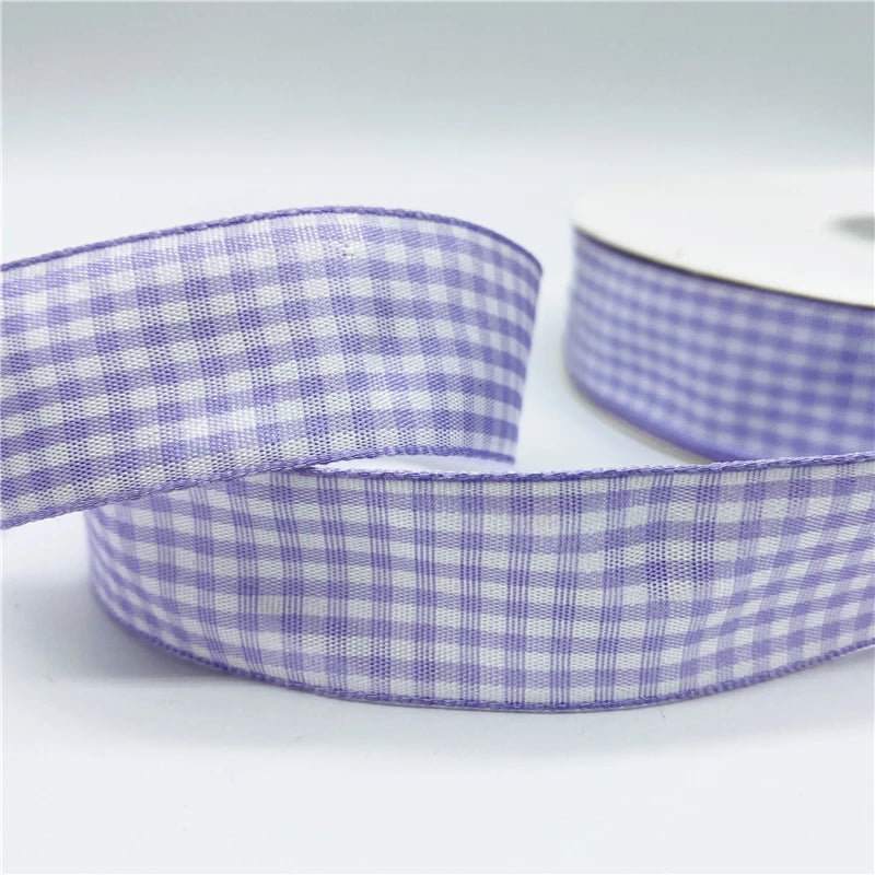 5yards/Lot 25mm Plaid Ribbon Christmas Decor Ribbon for Handmade Design Christmas Decoration DIY Gift Wrapping