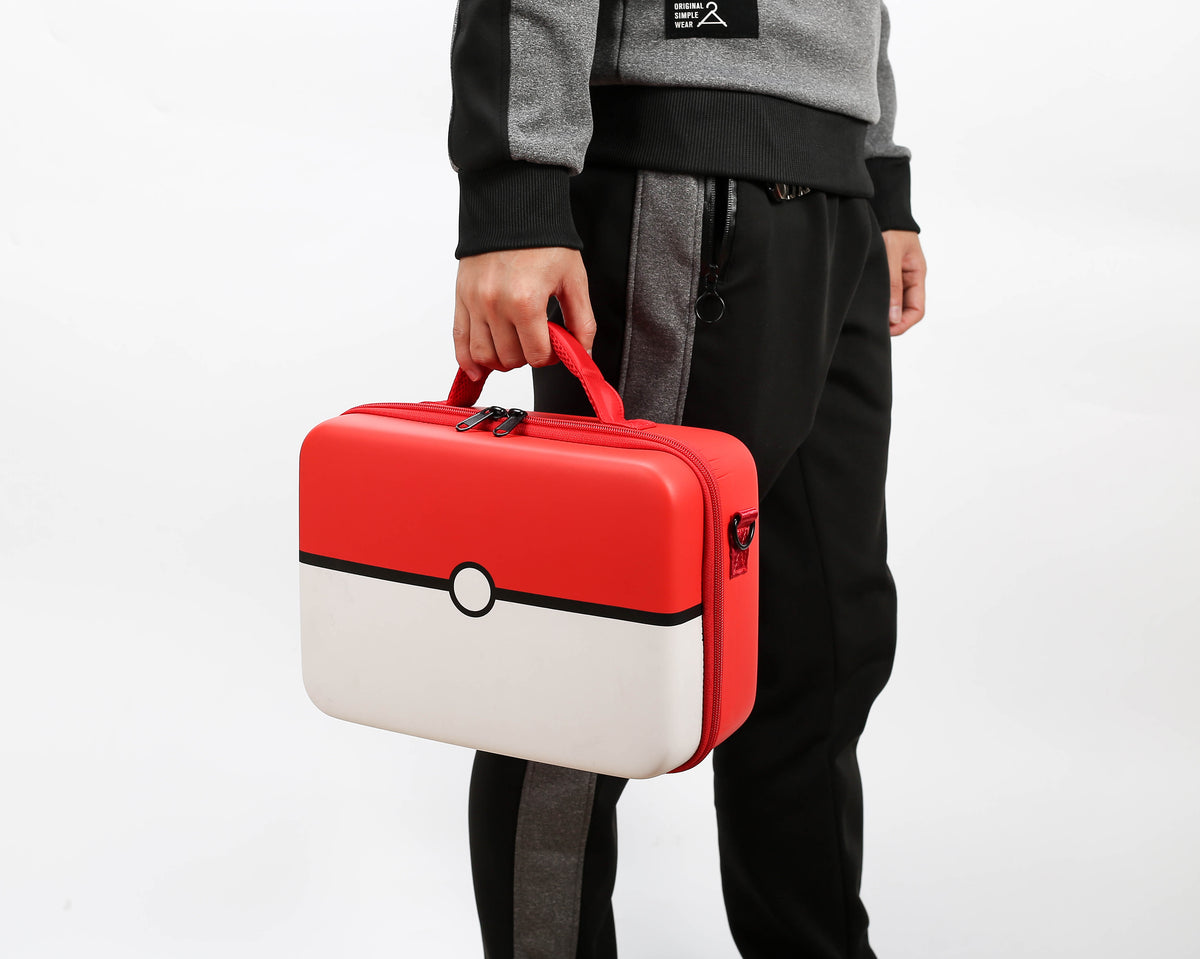 Pokeball Style Travel Carrying Case for Nintendo Switch Pokemon Accessories System Cute & Deluxe Protective Hard Shell Carry Bag