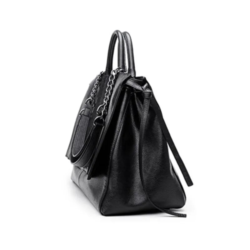 NIGEDU Brand Design Women Handbag Luxury Simple Crocodile Leather Handbags Chain Women's Shoulder Bag Black Big Totes Bolsas