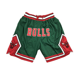 Embroidery Basketball Shorts Retro Sweat Vintage Bulls Magic Heat All Star Basketball Wear Shorts Zipper Pockets Just Men Don