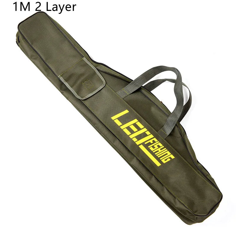 0.8m/1m/1.2m/1.5m Double Layer Large Capacity Fishing Rod Bags 600D Oxford Cloth Sea Fishing Tackle Foldable Package