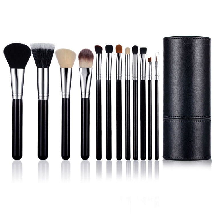 HZM Box Packaging High End Private Logo Unique Smudge Beauty Black Diamonds Make Up Brushes for Make-Up
