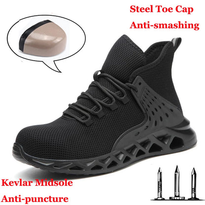 Men Safety Shoes With Metal Toe Indestructible Ryder Shoe Work Boots With Steel Toe Waterproof Breathable Sneakers Work Shoes