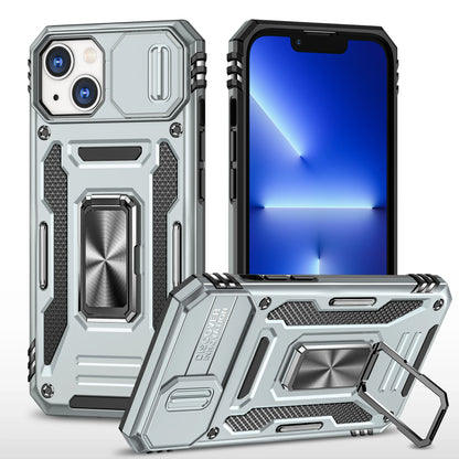 LeYi New Design Armor Shockproof Accessories With Ring Holder Slider Camera Protector Cell Phone Case for Iphone 14 Pro Max