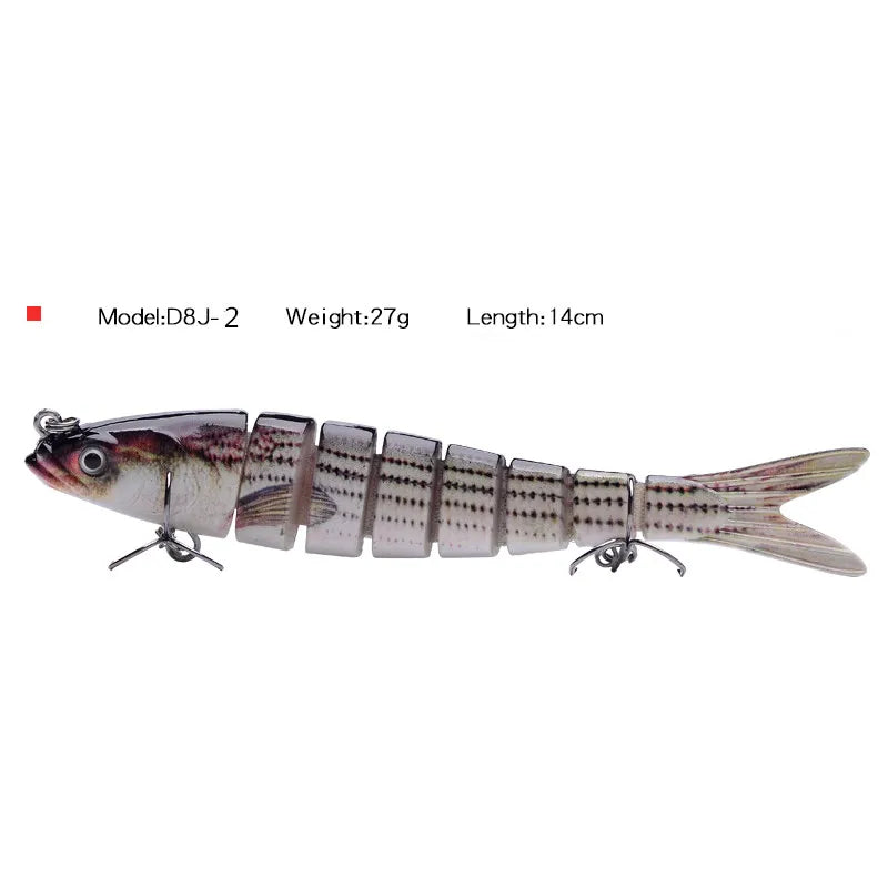 Fishing Bait Sinking Wobblers Fishing Tools 14cm28g17g Fishing LurefiShing Gaccessories  8 Segment Hard Lures for Fishing Lure