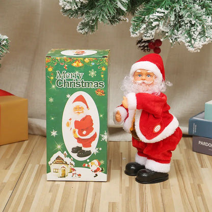 Dropshipping Santa Claus Musical Climbing Rope Ladder Electric Musical Toy Ornaments for Holiday Season MOQ 1 Piece