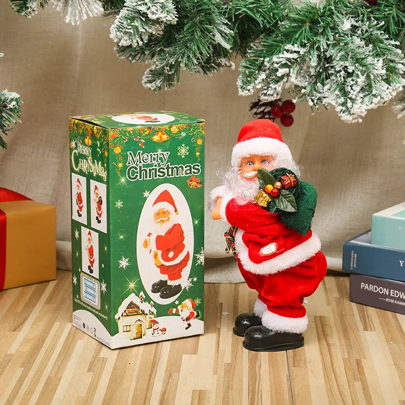 Dropshipping Santa Claus Musical Climbing Rope Ladder Electric Musical Toy Ornaments for Holiday Season MOQ 1 Piece