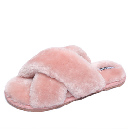 2021 New Winter Indoor Children Kids Ladies Home Soft Shoes Fashion Fur Slippers for Women