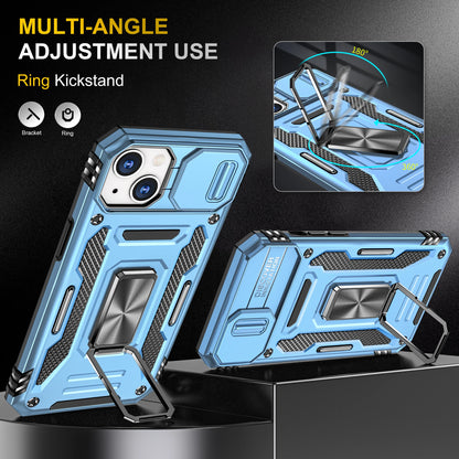 LeYi New Design Armor Shockproof Accessories With Ring Holder Slider Camera Protector Cell Phone Case for Iphone 14 Pro Max