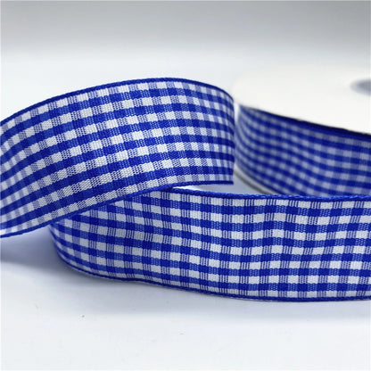 5yards/Lot 25mm Plaid Ribbon Christmas Decor Ribbon for Handmade Design Christmas Decoration DIY Gift Wrapping
