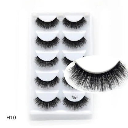 5 Pairs Multipack Faux 3D Mink Hair False Eyelashes Handmade Fluffy Long Lashes Nature Long Eye Makeup Tools Eye Lashes H13/S19