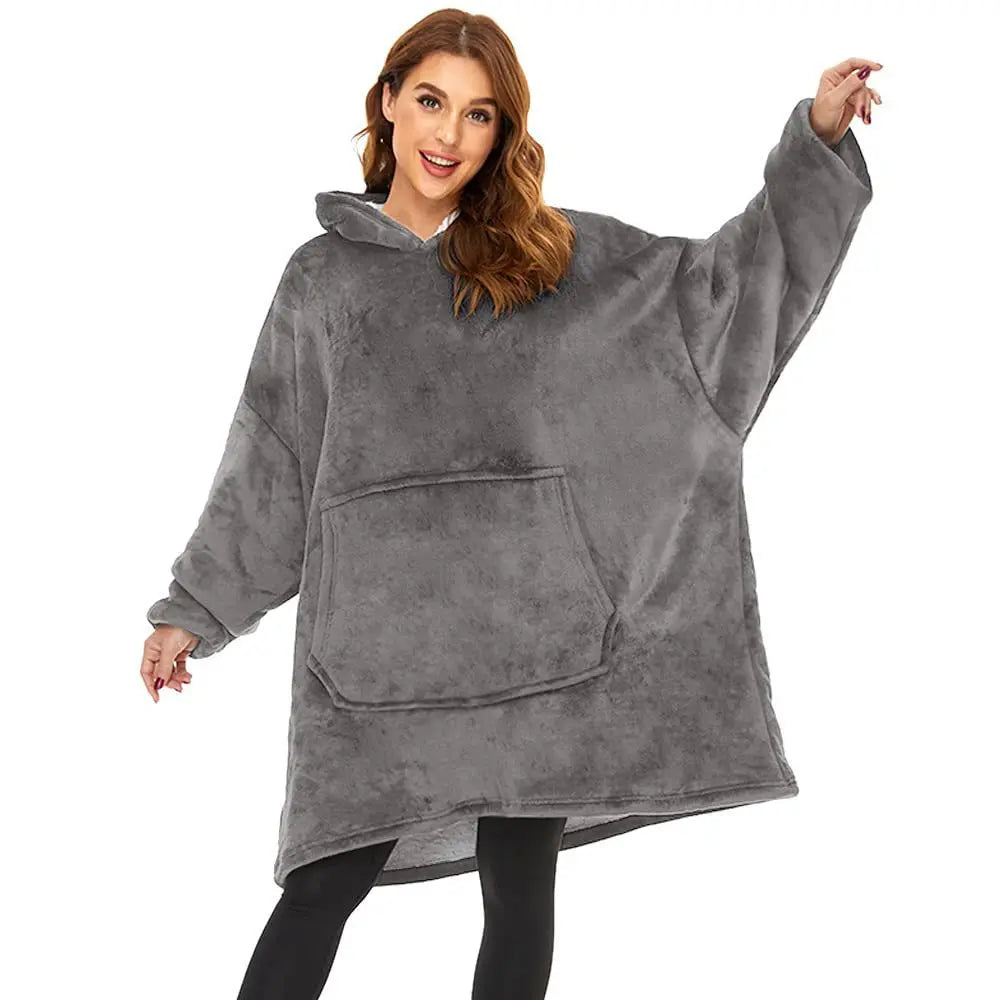 Sublimation Winter Pajamas Warm Hooded Blankets Wearable Blanket Oodie Oversized Hoodie Sherpa Custom Blanket Hoodie Oversized