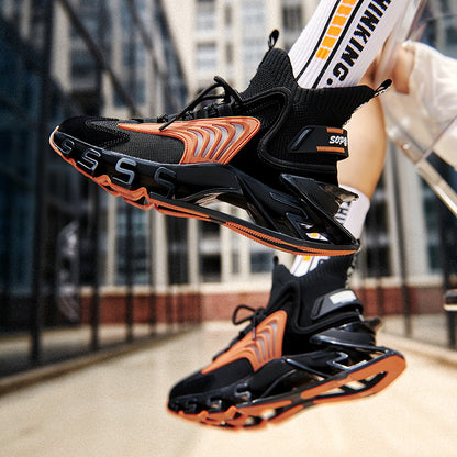 Men's Summer Ventilation Big Size High Help Basketball Shoes