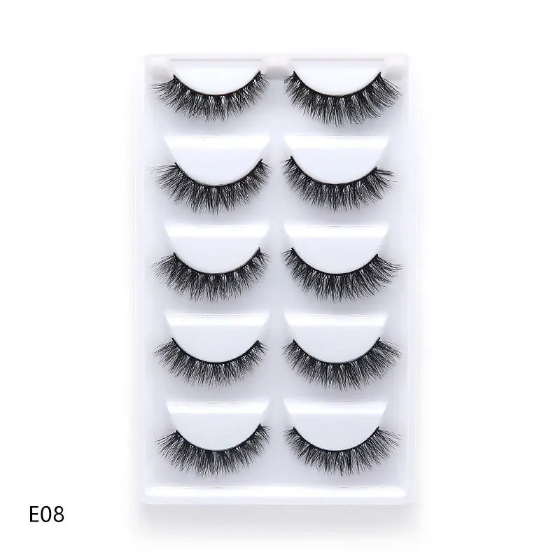 5 Pairs Multipack Faux 3D Mink Hair False Eyelashes Handmade Fluffy Long Lashes Nature Long Eye Makeup Tools Eye Lashes H13/S19