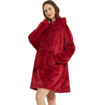 Sublimation Winter Pajamas Warm Hooded Blankets Wearable Blanket Oodie Oversized Hoodie Sherpa Custom Blanket Hoodie Oversized