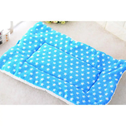 Winter Warm Pet Dog Soft Cushion Large Print Flannel Cotton Mattress Cat Pet Mat Bed Pad Rug Cartoon Printed Cat and Dog Pad