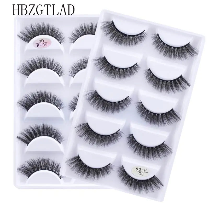 5 Pairs Multipack Faux 3D Mink Hair False Eyelashes Handmade Fluffy Long Lashes Nature Long Eye Makeup Tools Eye Lashes H13/S19