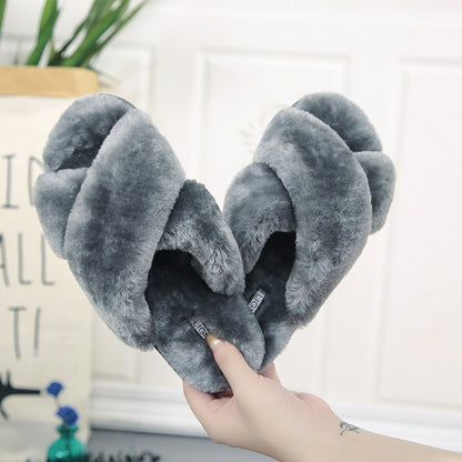 2021 New Winter Indoor Children Kids Ladies Home Soft Shoes Fashion Fur Slippers for Women