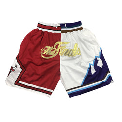 Embroidery Basketball Shorts Retro Sweat Vintage Bulls Magic Heat All Star Basketball Wear Shorts Zipper Pockets Just Men Don