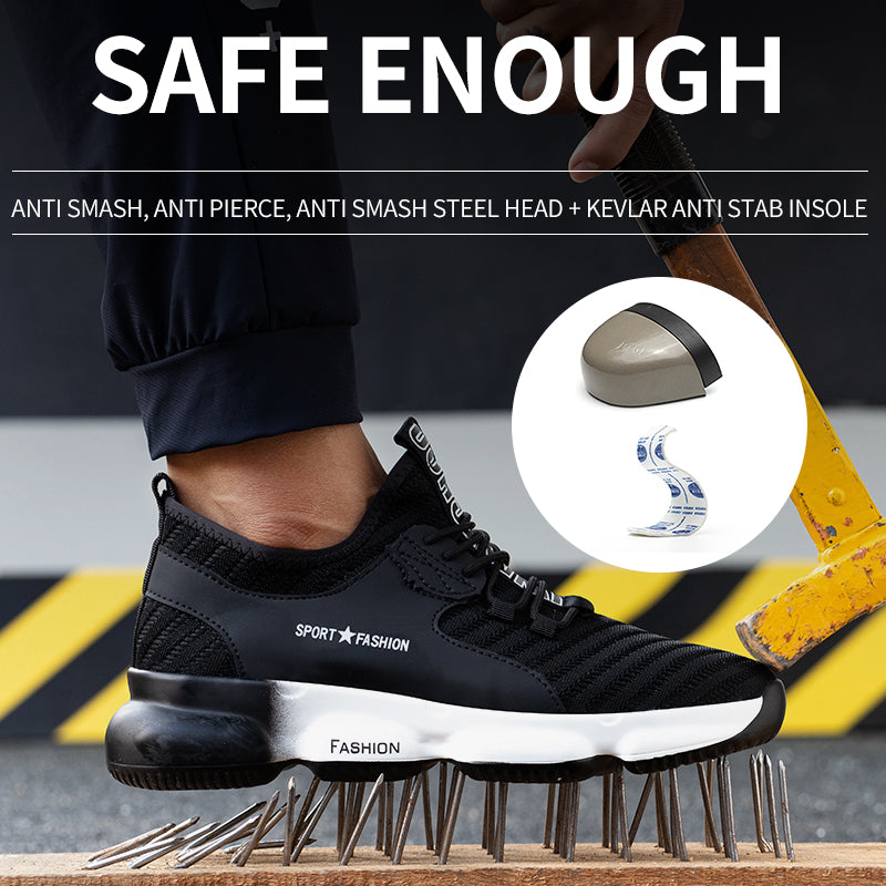 Ceatsafetv Security Puncture-Proof Anti-Slip Fashion Lightweight Work Shoe  Safety Boots Men's Casual Steel Toe Safety Shoes