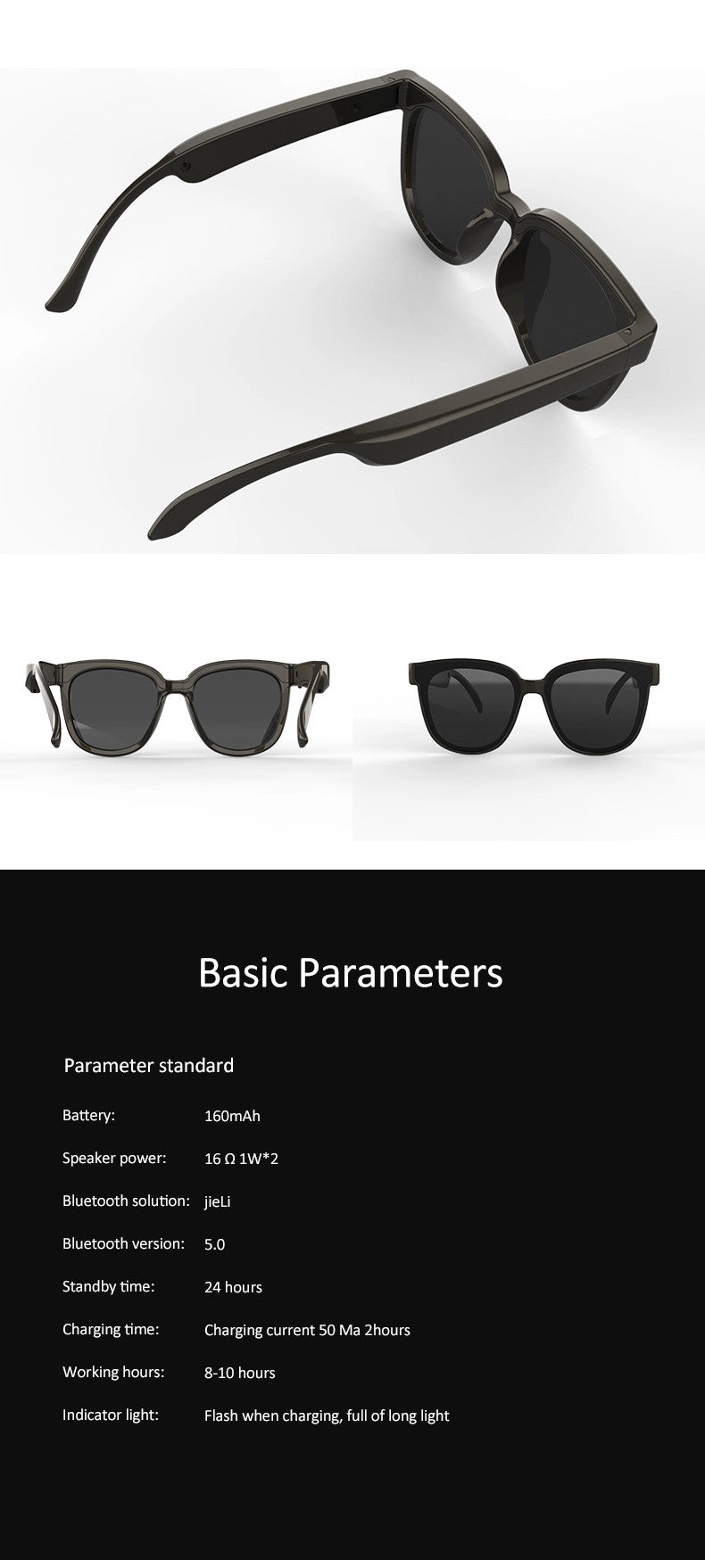 Play Music Smart Eyewear Bluetooth Glasses Bluetooth Sunglasses With Speaker
