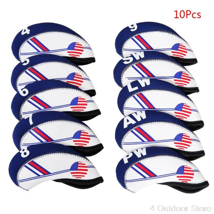 9/10/12Pcs Portable PU Golf Club Iron Head