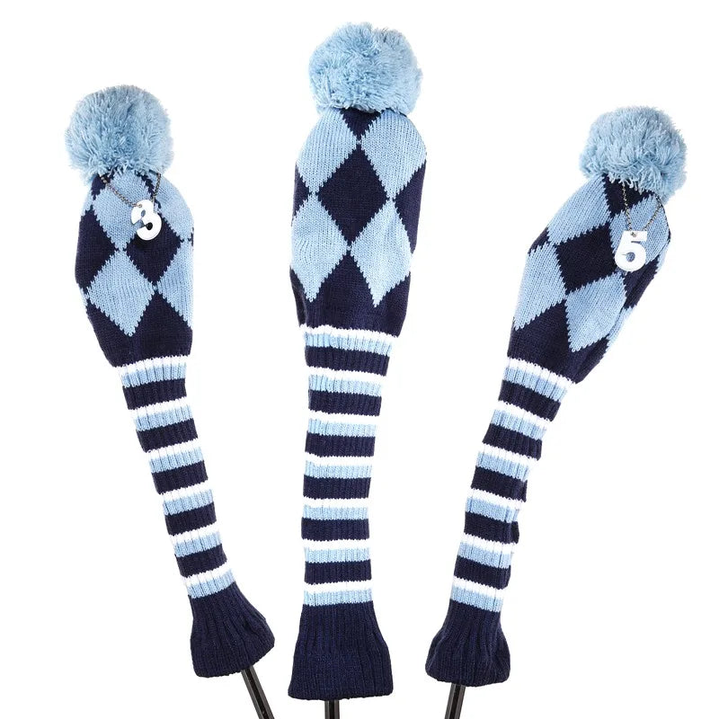 Golf 3pcs/Set Knitted Pom Sock Covers 1-3-5