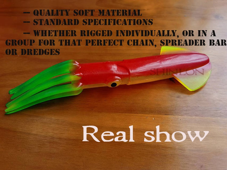 9 Inch Fishing Squid Lure Bait 23 Cm 66g Trolling Rubber Squid Soft Lure  Bait Offshore Big Game Tuna Marlin Fishing Lure Squid