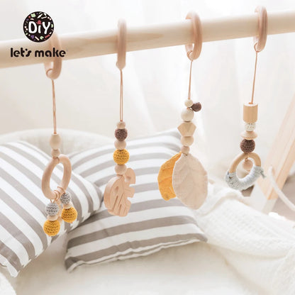 Baby Toys Wooden Play Gym Toys Nordic Baby Room Decor Wood Nursery Sensory Toy Gift Infant Room Clothes Rack Accessories Rattles