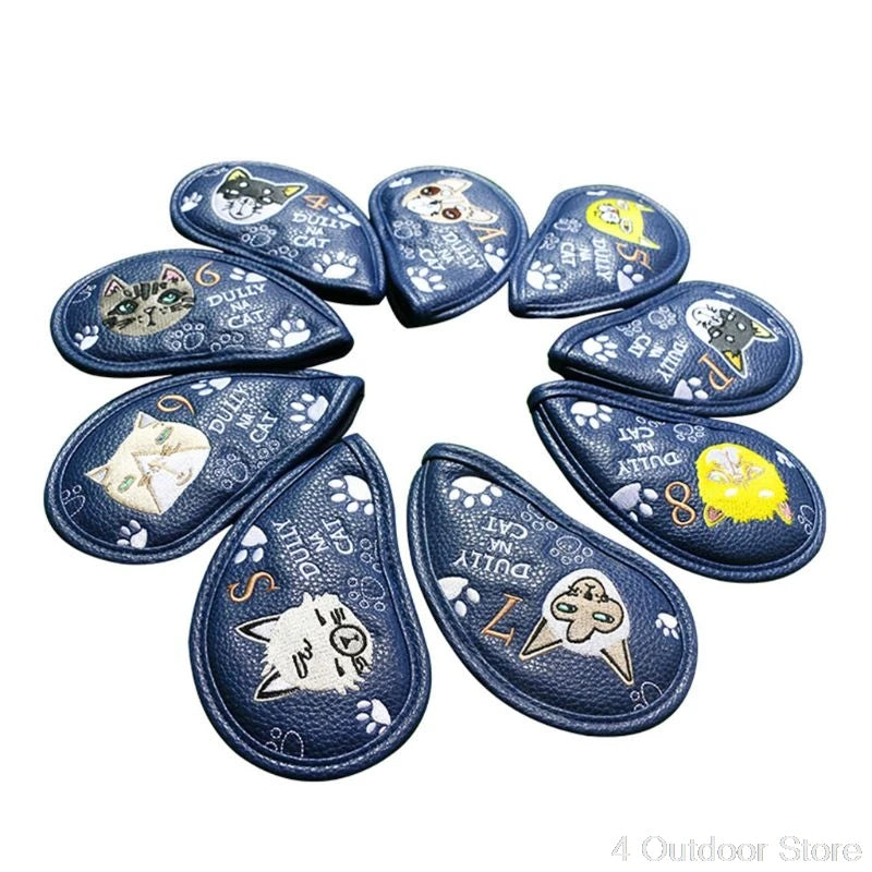 9/10/12Pcs Portable PU Golf Club Iron Head