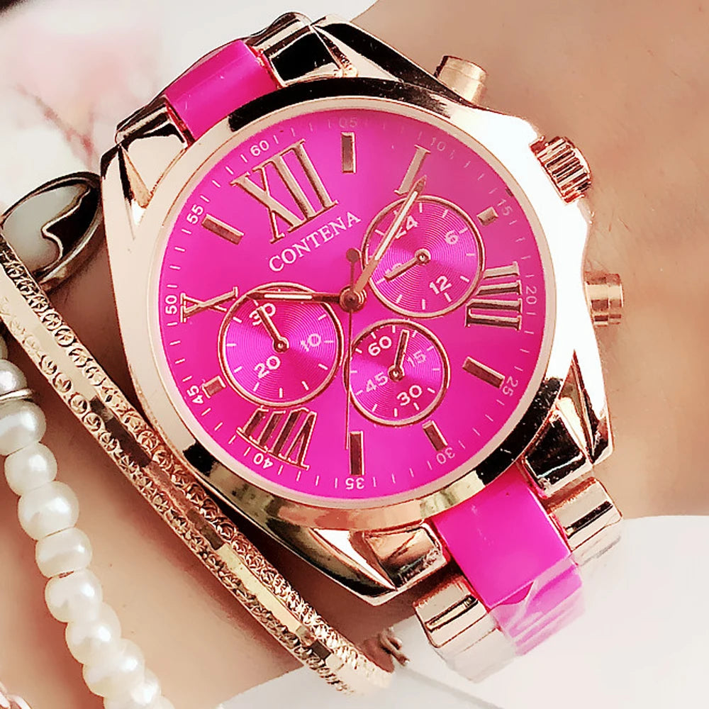 Ladies Fashion Pink Wrist Watch Women Watches Luxury Top Brand