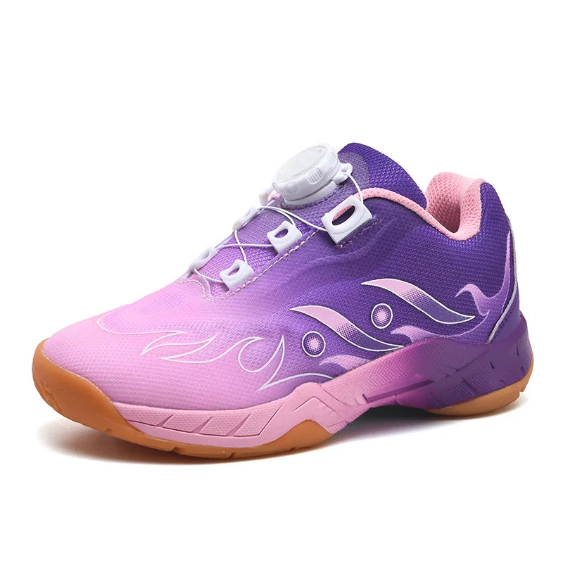 New Special Revolving Button Kids Trainer Padel Tennis Shoes Mesh Upper for Boys LEFUS