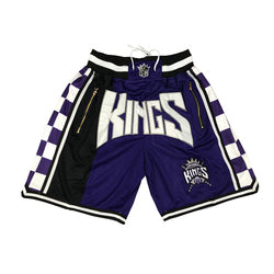 Embroidery Basketball Shorts Retro Sweat Vintage Bulls Magic Heat All Star Basketball Wear Shorts Zipper Pockets Just Men Don