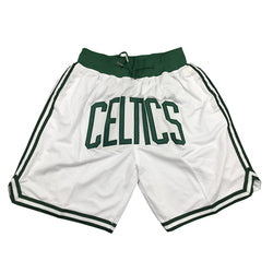 Embroidery Basketball Shorts Retro Sweat Vintage Bulls Magic Heat All Star Basketball Wear Shorts Zipper Pockets Just Men Don