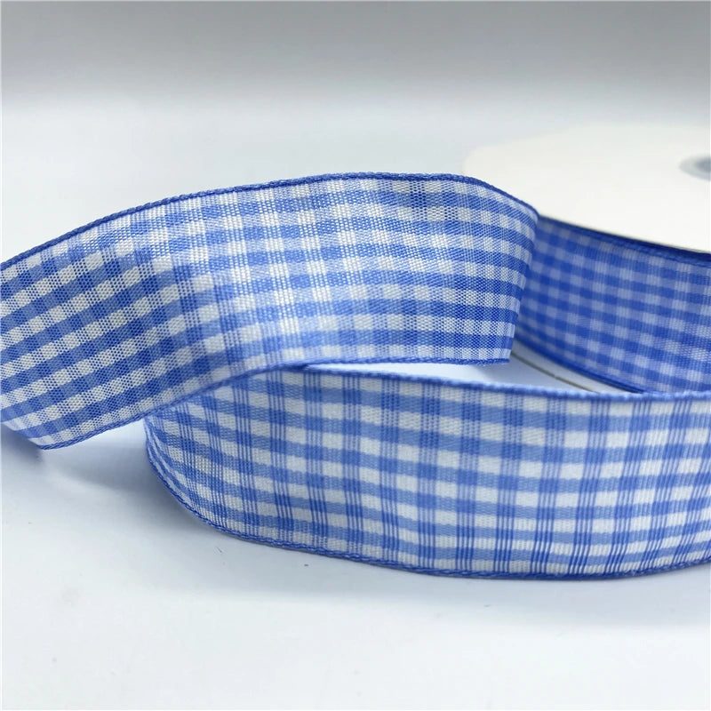 5yards/Lot 25mm Plaid Ribbon Christmas Decor Ribbon for Handmade Design Christmas Decoration DIY Gift Wrapping