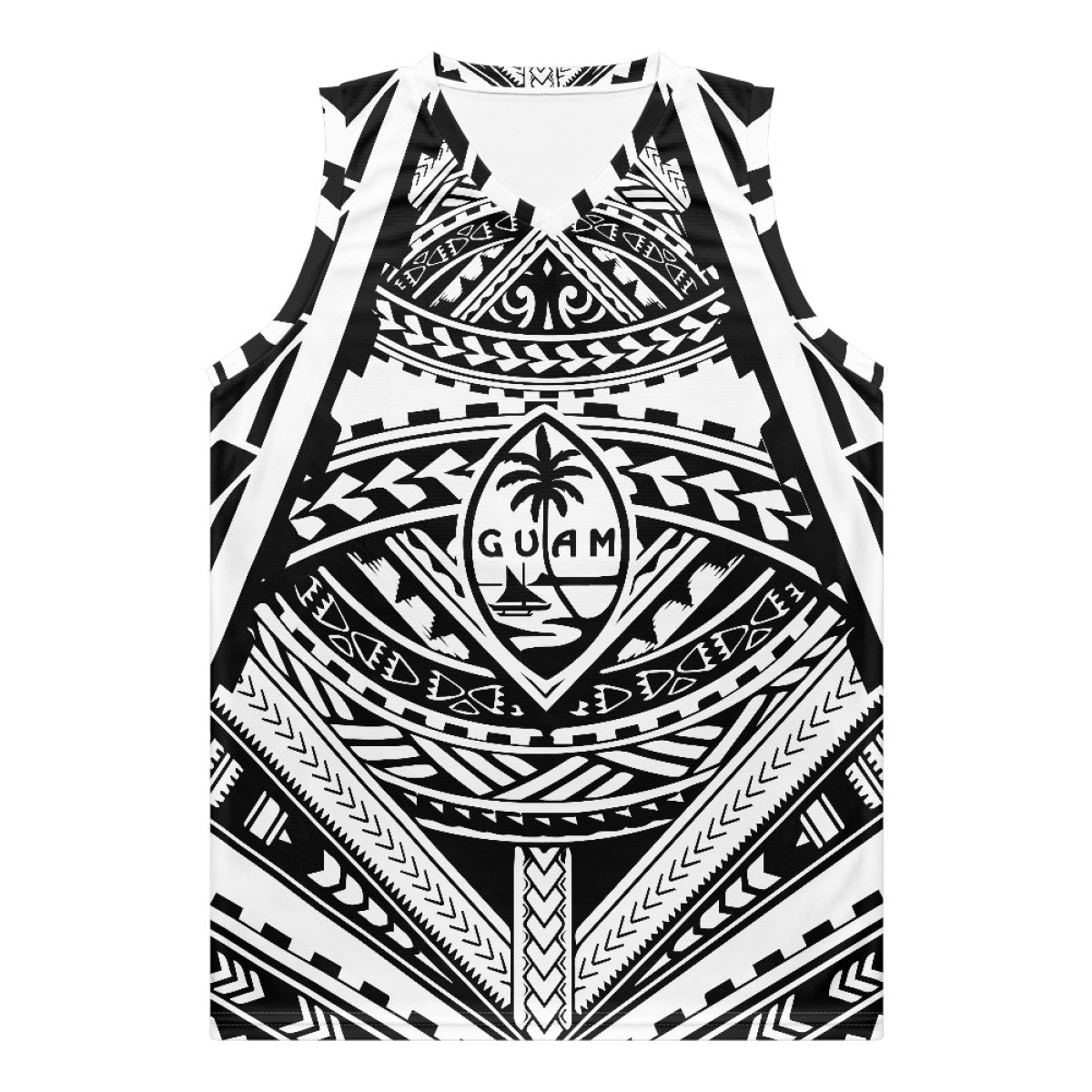 Sport Tank Top Men Basketball Jersey Clothes Polynesian Black and White Tribal Tattoo Totem Custom Sublimated Basketball Jersey