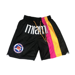 Embroidery Basketball Shorts Retro Sweat Vintage Bulls Magic Heat All Star Basketball Wear Shorts Zipper Pockets Just Men Don