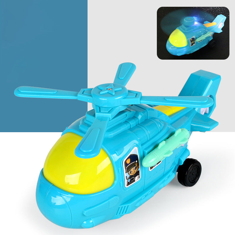 Electric Universal Colorful Music Fighter Model Toy Children's Plane Airplanes Helicopter Toys for Kids