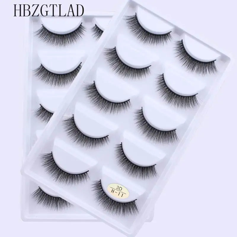 5 Pairs Multipack Faux 3D Mink Hair False Eyelashes Handmade Fluffy Long Lashes Nature Long Eye Makeup Tools Eye Lashes H13/S19