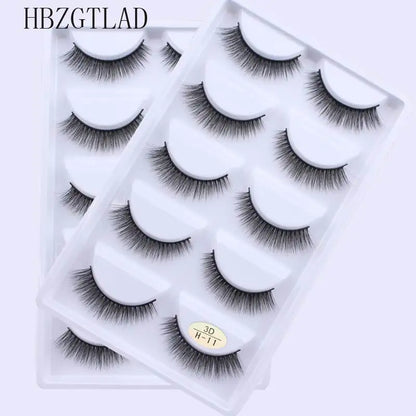 5 Pairs Multipack Faux 3D Mink Hair False Eyelashes Handmade Fluffy Long Lashes Nature Long Eye Makeup Tools Eye Lashes H13/S19