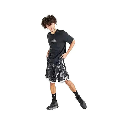 Nike Dri-Fit Marble Print Elite Basketball Pants Men's Active Shorts in Black Marble XS Available | 100% Authentic